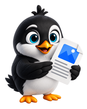 StageDue mascot preparing deliverables